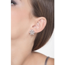 Weißgold 750 Ohrstecker mit Diamant-Blumen 2