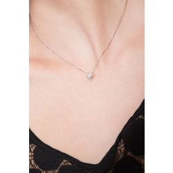 Weißgold Kette mit Solitär Anhänger  2