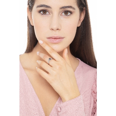 Schwarzer Diamant Ring Weißgold 750