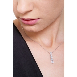 Weißgoldkette mit 5 Diamantanhängern 2