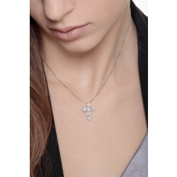 Kreuz Kette Weißgold 750 mit Diamanten  2
