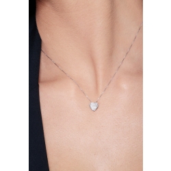 Weißgold 750 Damenkette mit Diamant-Herz 2