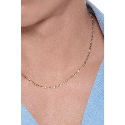 Figarokette Gelbgold 18K, 50 cm