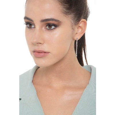 Tennisohrhänger aus Weißgold mit Diamanten 