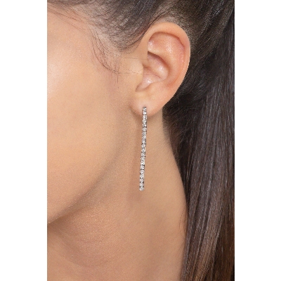 Tennisohrhänger aus Weißgold mit Diamanten 