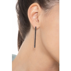 Tennis Ohrhänger Weissgold mit schwarzen Diamanten 2