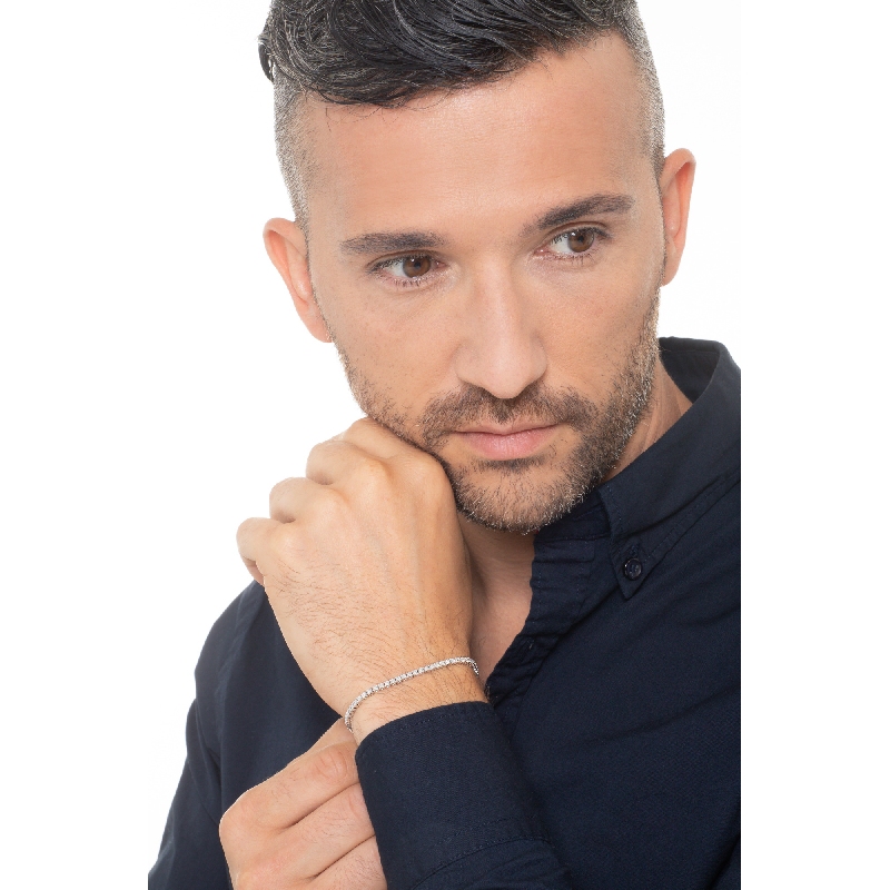 Tennisarmband mit Diamanten aus Weißgold 18K