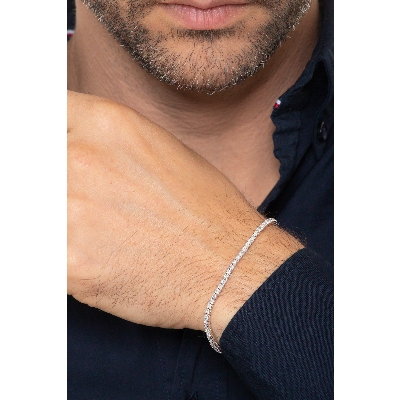 Tennisarmband mit Diamanten aus Weißgold 18K