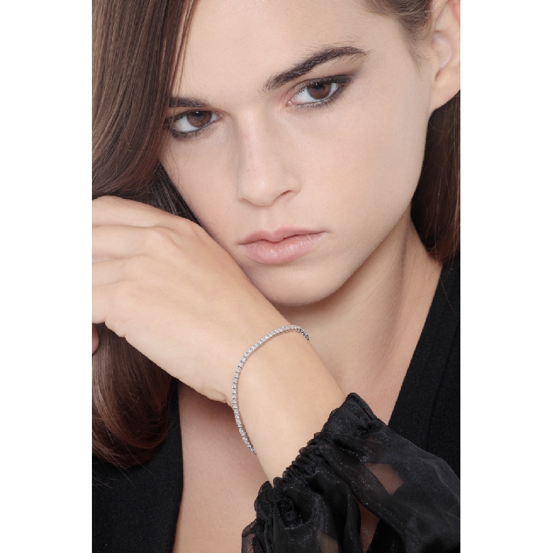 Tennisarmband mit Diamanten aus Weißgold 18K
