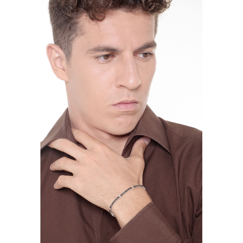 Tennisarmband Weißgold mit schwarzen und weißen Diamanten