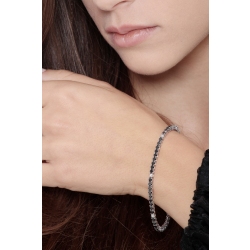 Weißgold 750 Tennisarmband mit schwarzen und weißen Diamanten 2