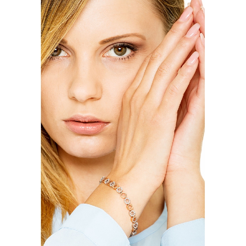 Designer Damenarmband Weißgold Rosegold Diamanten  Designer Damenarmband Weißgold Rosegold Diamanten