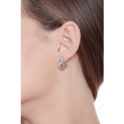 Gourmette-Ohrringe aus 18k Weißgold mit Diamanten 2