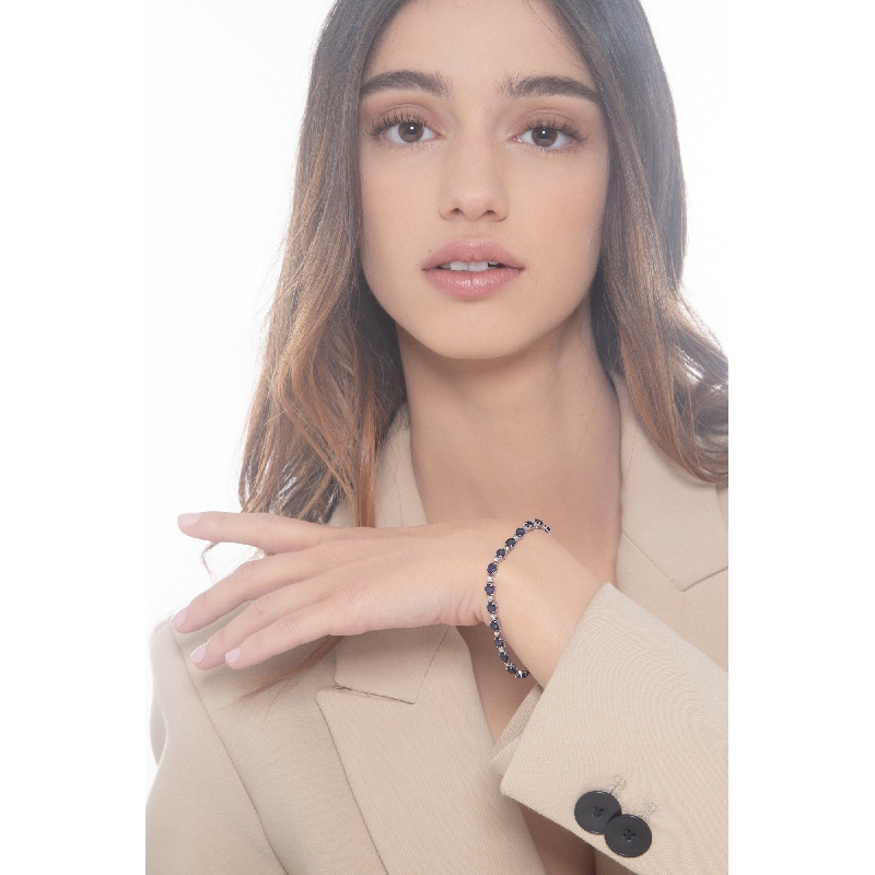 Damenarmband Weißgold mit blauen Saphiren und Diamanten Damenarmband Weißgold mit blauen Saphiren und Diamanten