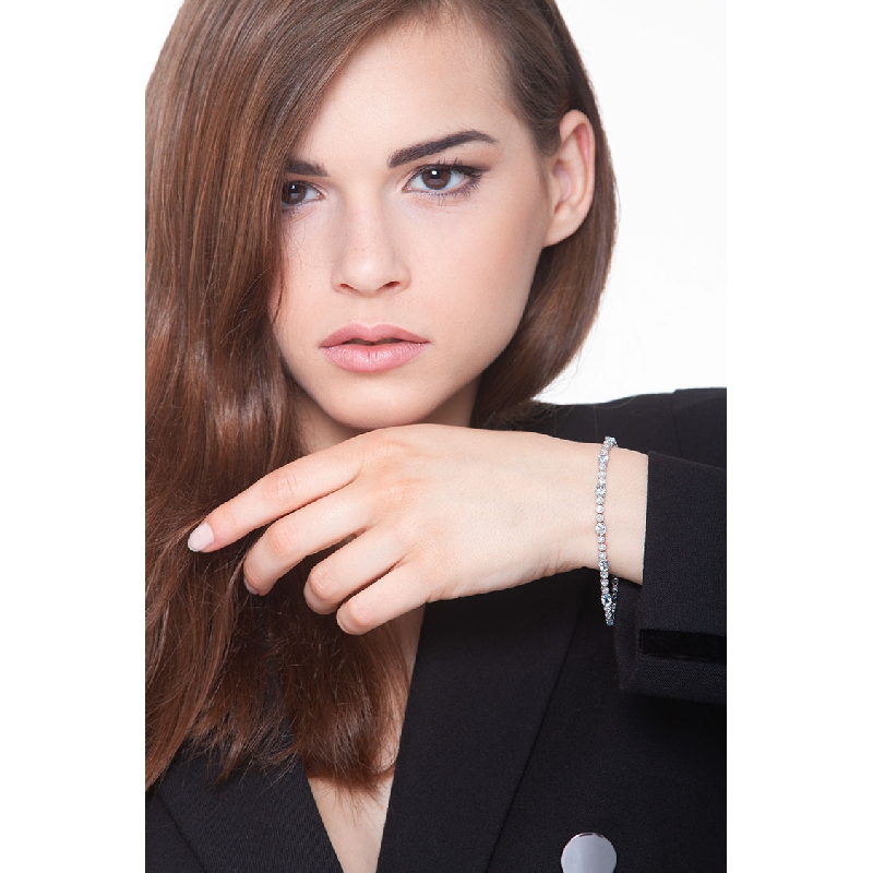 Diamanten und Aquamarin Armband Weissgold