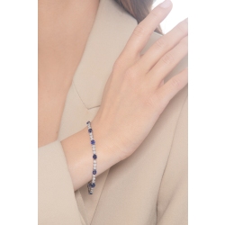 Damenarmband Weißgold mit blauen Saphiren und Brillanten  2