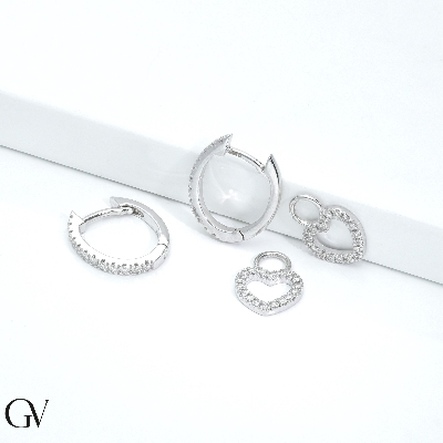 Herz Ohrringe Weißgold Diamanten 