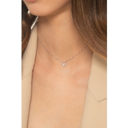 Weißgold 750 Herzkette mit Diamanten 2