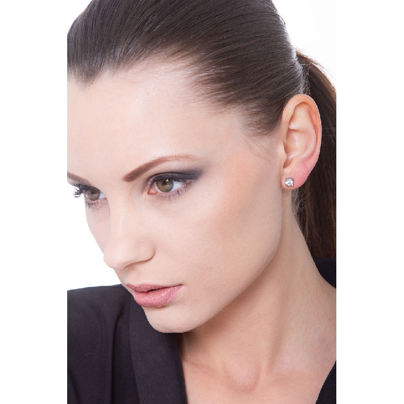 Diamantohrringe in Krappenfassung aus Weißgold 750 Diamantohrringe in Krappenfassung aus Weißgold 750