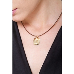 Rechteckige Medaille mit Engel Gelbgold 2