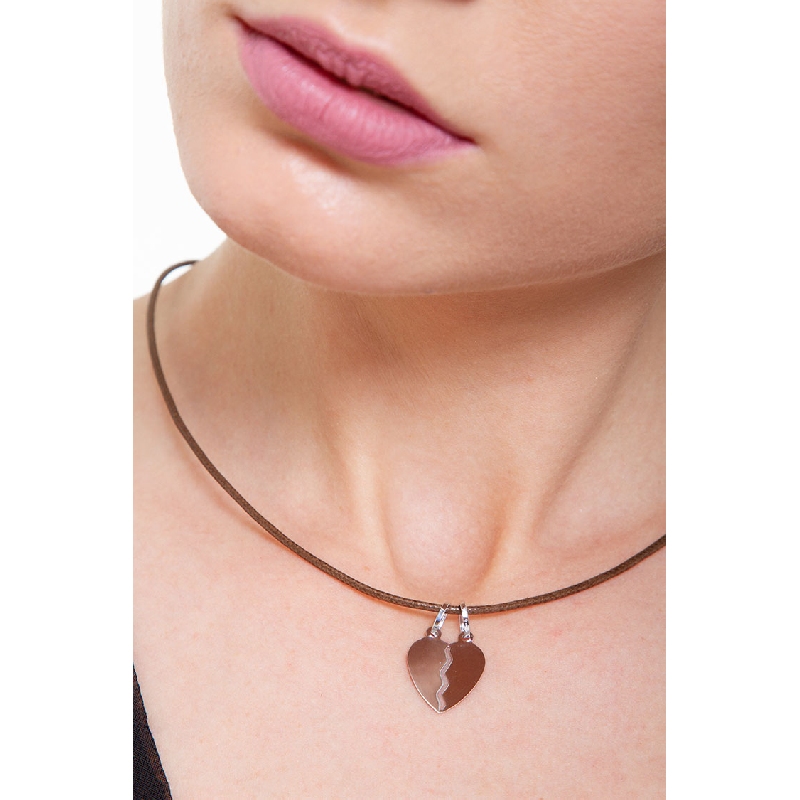 Teilbarer Herzanhänger aus 18 Karat Weißgold