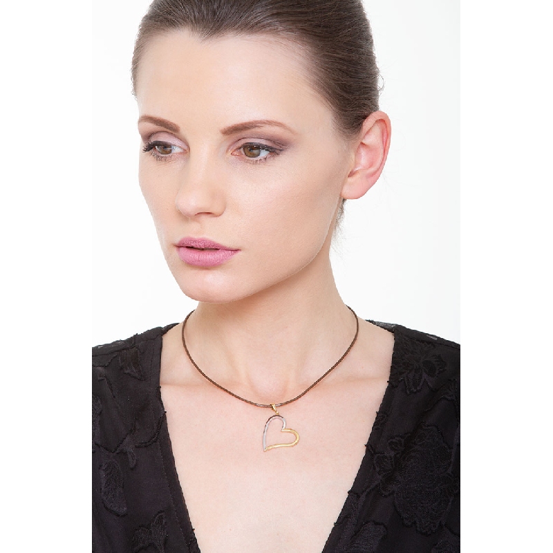 Herzanhänger aus 18K Weiß-und Gelbgold Herzanhänger aus 18K Weiß-und Gelbgold