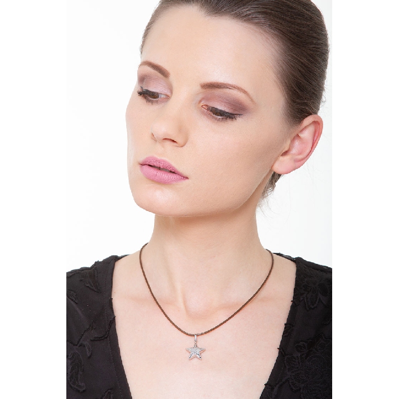 Stern Anhänger Weißgold 750  Stern Anhänger Weißgold 750