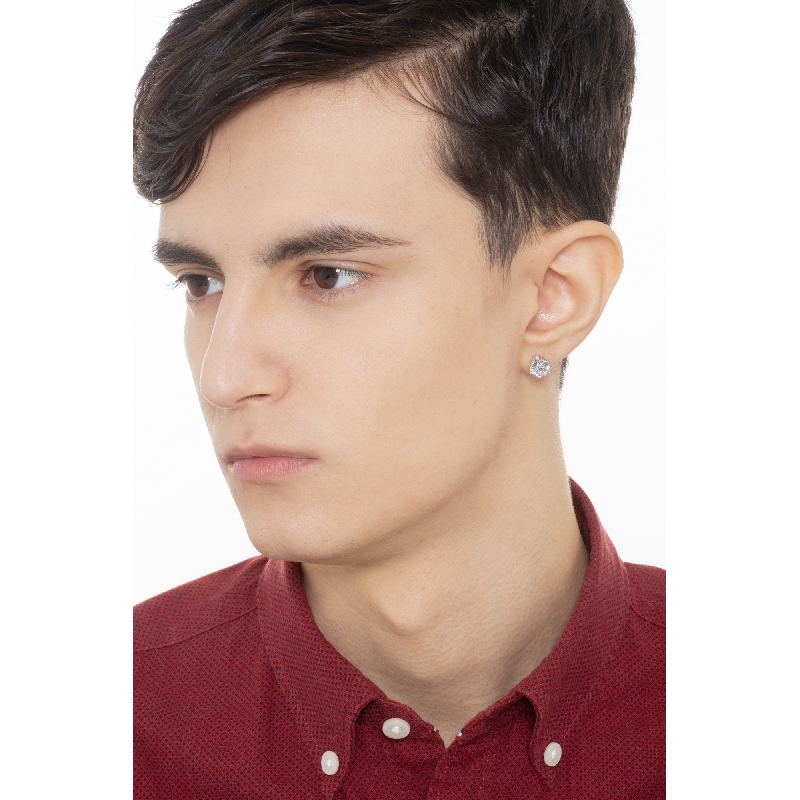 Einzelner Ohrstecker mit Zirkon aus Weißgold 18K Einzelner Ohrstecker mit Zirkon aus Weißgold 18K