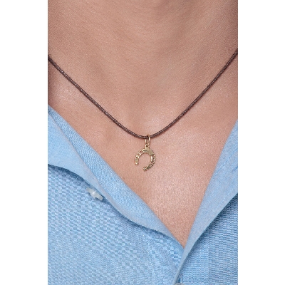 Hufeisen Anhänger aus 750er Gelbgold