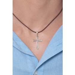 Kreuz Anhänger aus Weiß- und Gelbgold 18k 2