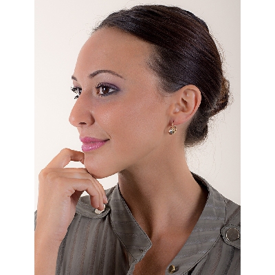 18k Weißgold, Rosegold und Gelbgold Ohrhänger 